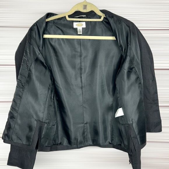 Talbots Vintage Charcoal Irish Linen Stand Collar Blazer Jacket Size 8 - Picture 8 of 11